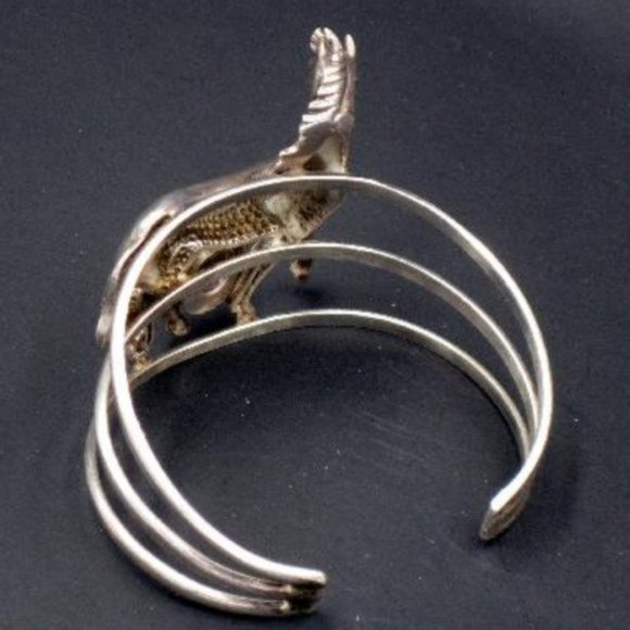 Carol Felley Huge Sterling Silver Horse Amethyst Bracelet - Picture 5 of 6